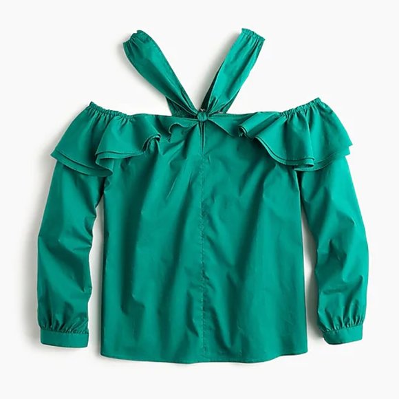 J. Crew Tops - J.Crew Off-the-shoulder tie-neck top